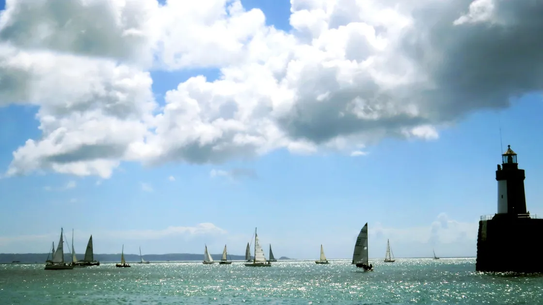 The Little Russel is a busy area on a nice summer’s day and the local boating community is concerned that use of the sea off the harbour will be restricted when a planned seaplane service starts.                                                                                                  (Picture by Tony Rive)