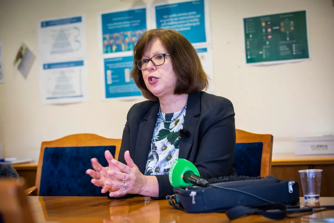 Picture by Sophie Rabey.  09-03-20.  Press Conference. The Director of Public Health, Dr Nicola Brink, has announced the first positive case of COVID-19 in the Bailiwick. The patient returned from Tenerife (a Group B country) and became symptomatic (a cough,fever or shortness of breath) on their return and is now in isolation. (27404255)