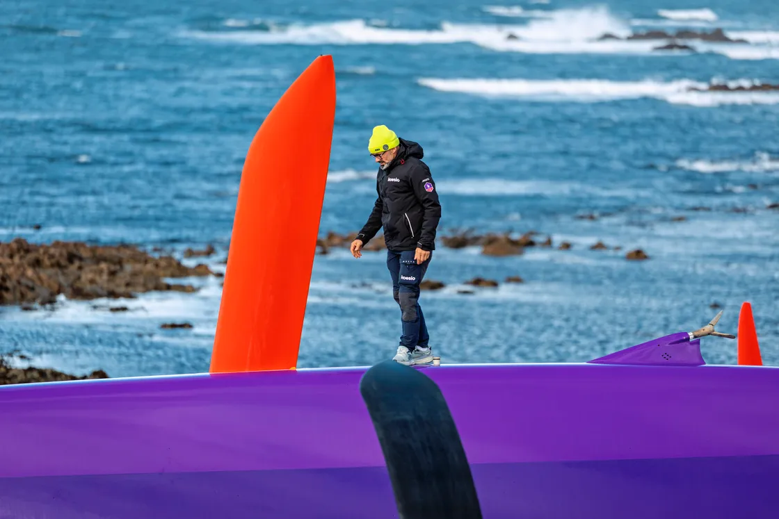 After being airlifted to France, the skippers, along with support crew, immediately caught the next ferry to Guernsey.