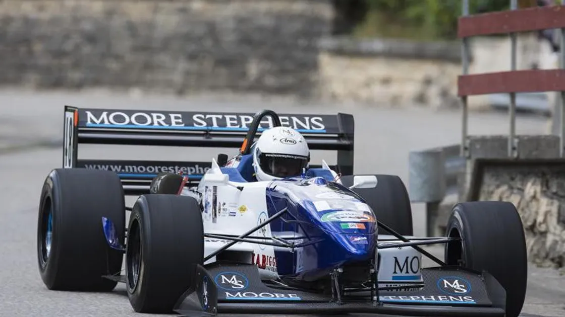 Powershow: Guernsey driver Darren Warwick competing previously in the FIA European Hill Climb Championship.