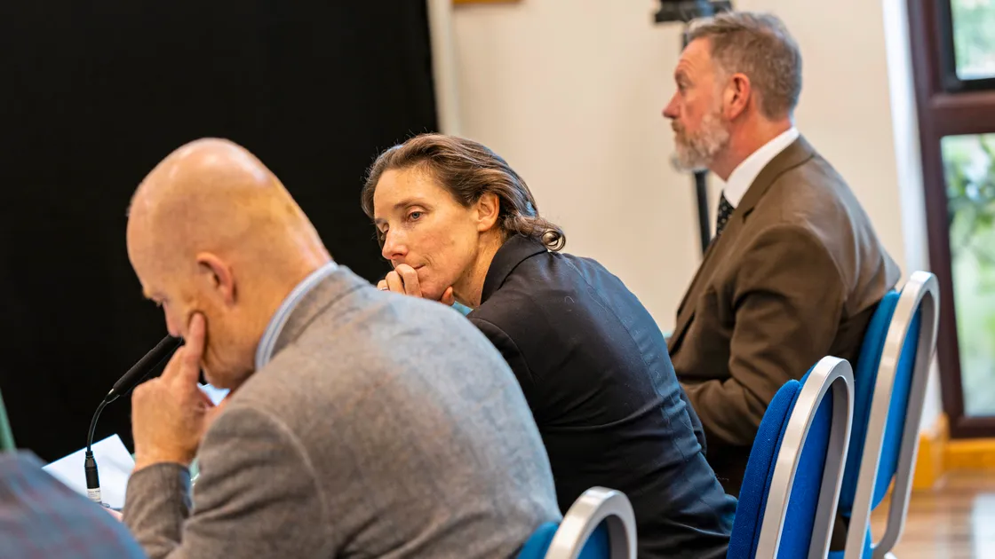 Deputy Lindsay de Sausmarez appeared at yesterday’s Scrutiny hearing at Castel Douzaine