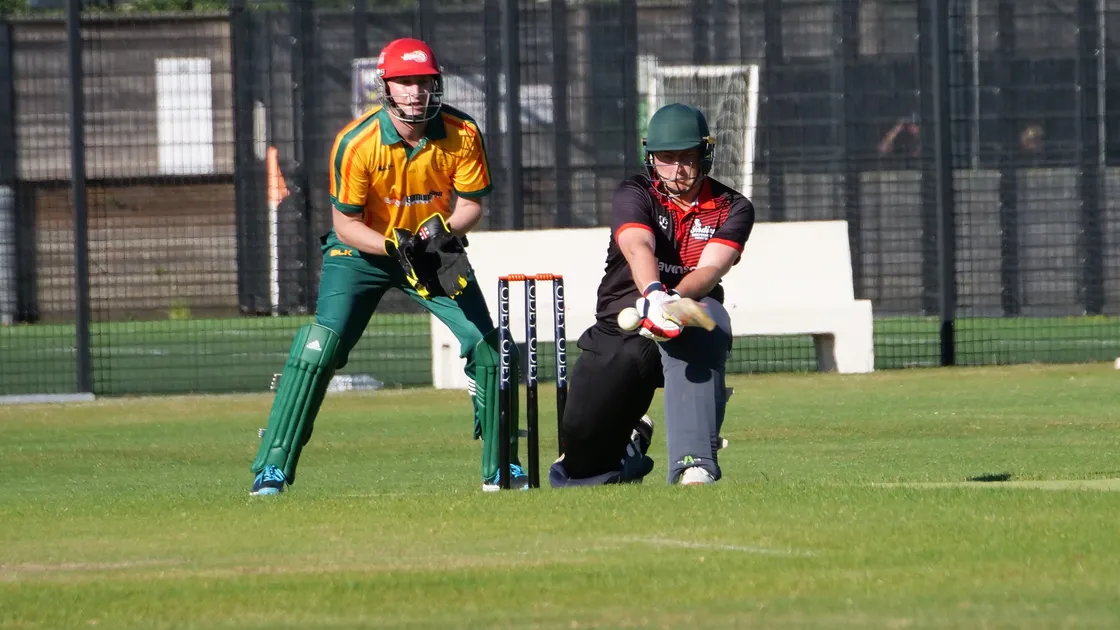 Nathan Le Tissier playing a reverse sweep. (Picture by Gareth Le Prevost, 30935317)