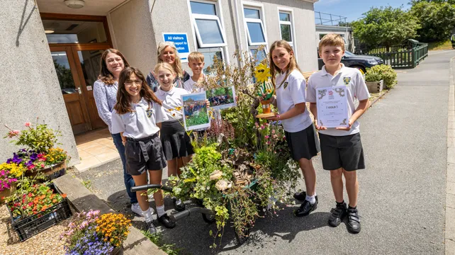 Wind in the Willows wheelbarrow wins schools’ floral award