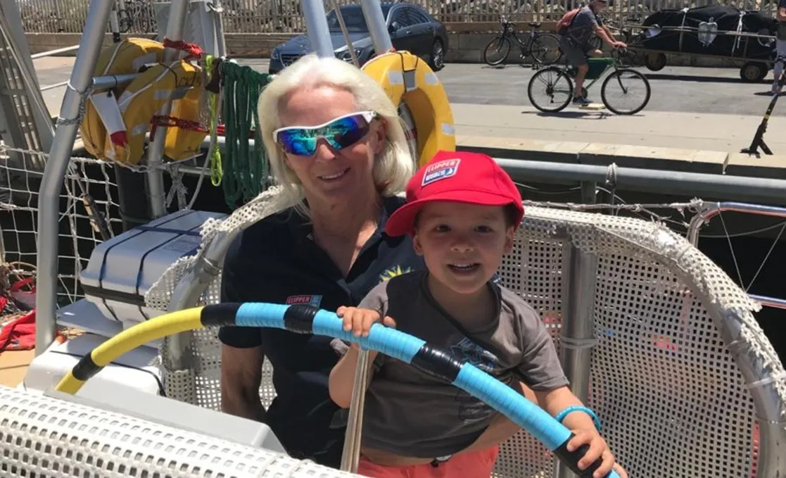 Anne Hough with her grandson Marcus in Fremantle, Australia.