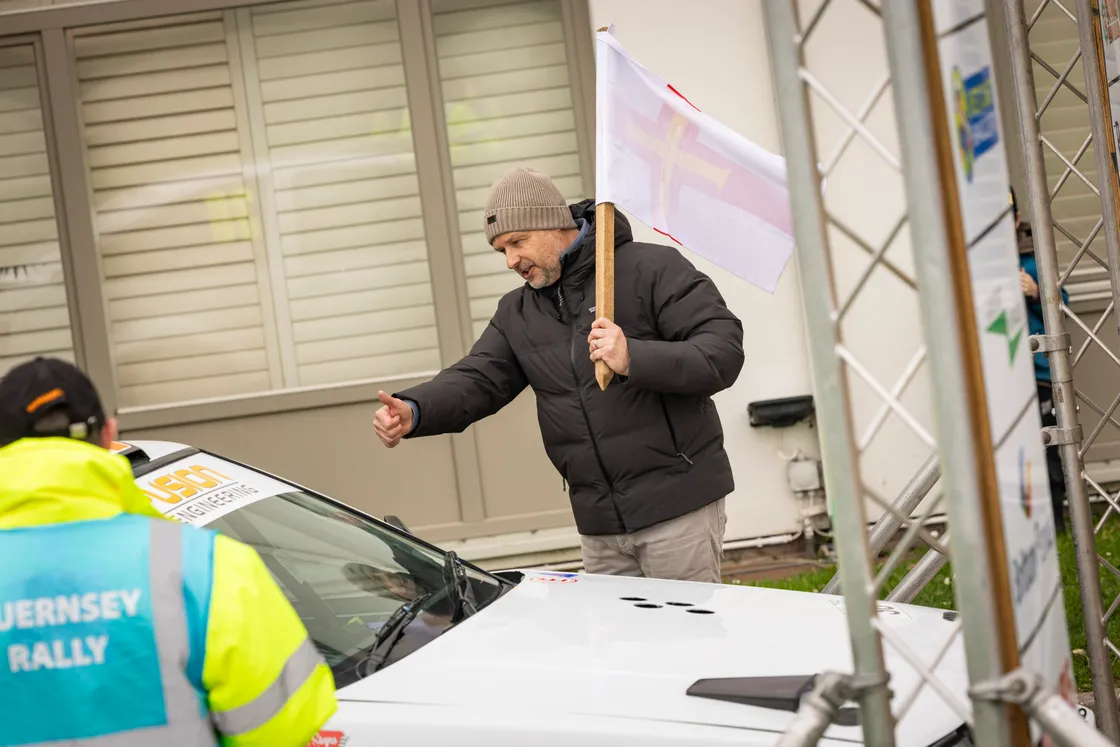 Andy Priaulx got the rally under way at the ceremonial start at the Peninsula