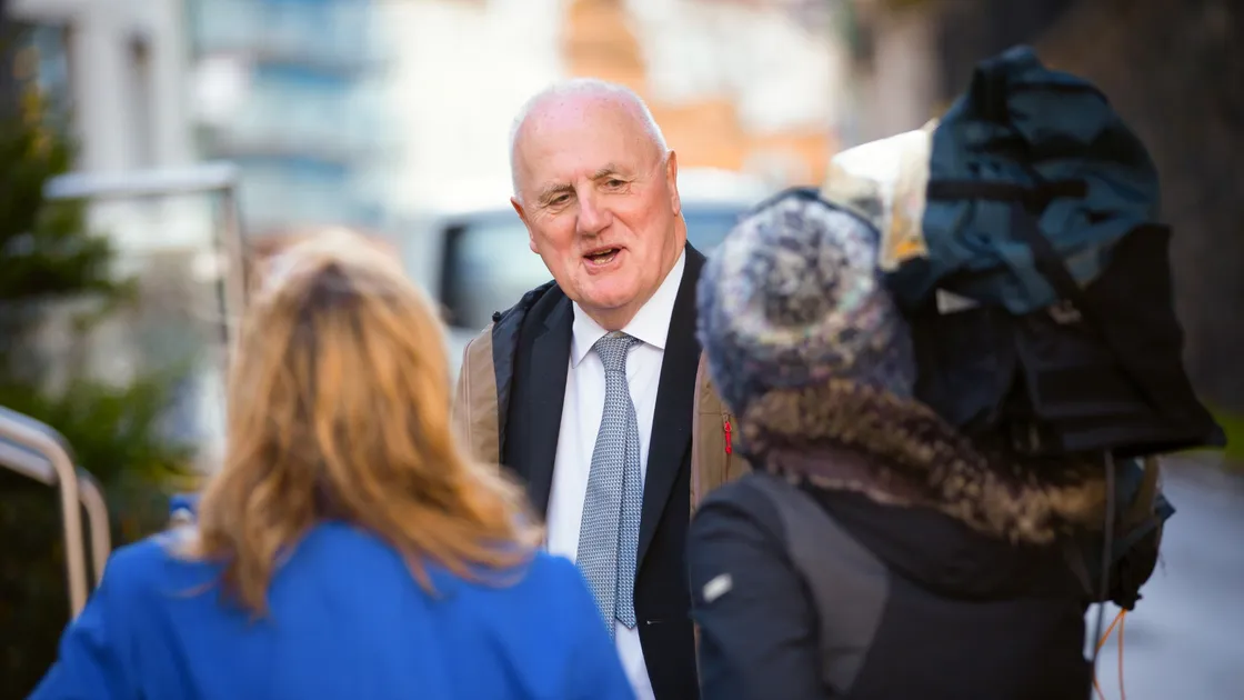 Deputy Peter Ferbrache faces the media after the Policy & Resources Committee he led was ousted just before Christmas 2023. (Picture by Peter Frankland, 33245321)
