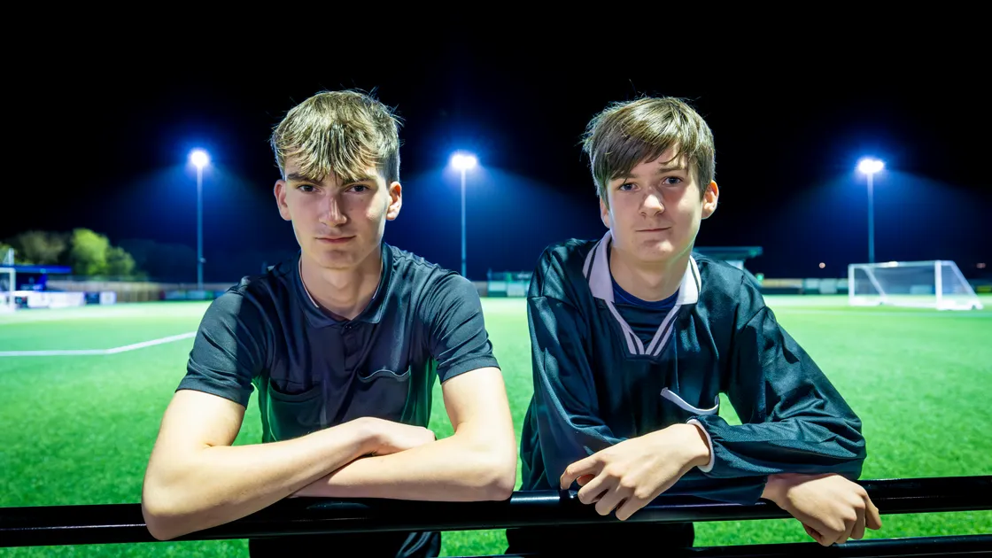 Brothers Alexander, 16, left, and Aiden Le Cheminant, 14, were officials on Sunday’s U13 Boys Muratti.