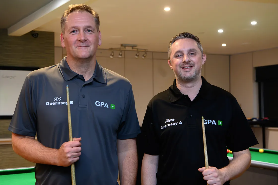 Guernsey B team captain Miles Davies, left, with A team captain Miles Plumley.