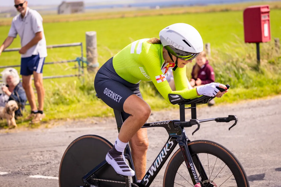 More than 30 years after representing Guernsey in volleyball, Andrea Nightingale is back competing in cycling.