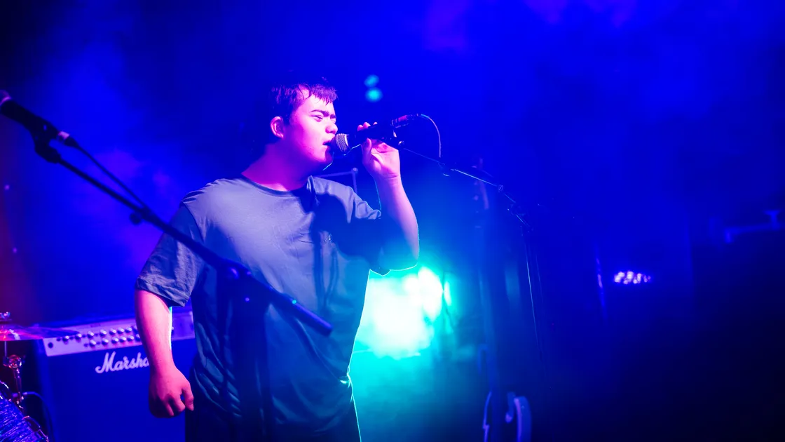 Le Murier students have been enjoying music at ‘The Pit’ in St James. Louis Kent, 15, enjoying singing on the stage.