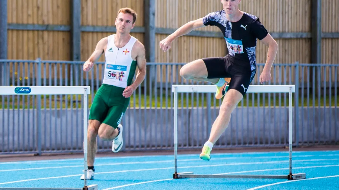 Alastair Chalmers, right, is back on track at Footes Lane this evening, looking to better his 400m hurdles time. (Picture by Sophie Rabey, 28509839)