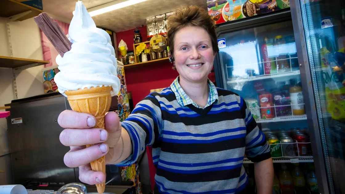 L’Islet Kiosk proprietor Jenny Harding said while 99 flakes maybe in short supply in the UK such an impact had not been felt locally. The iconic ice cream is a popular one for the kiosk. (Picture by Emily Hubert, 29563748)