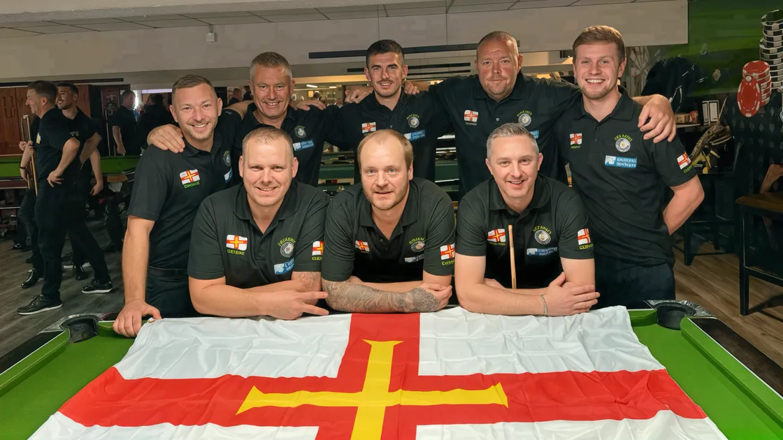 Back row (left to right): Tony Cracknell, Brad Ogier, Charlton Gauvain, Tommy Simon, Jarod Carrington. Front row: James Kirk, James Le Cras, Miles Plumley