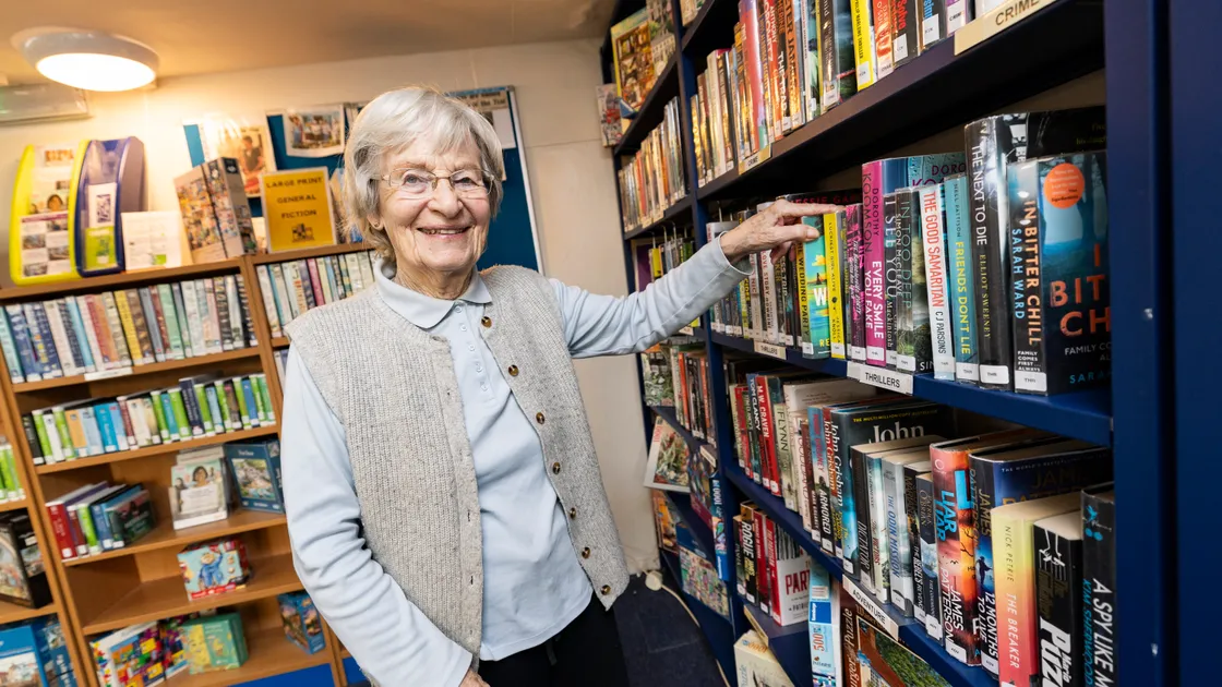 Library volunteer Jill Stephenson