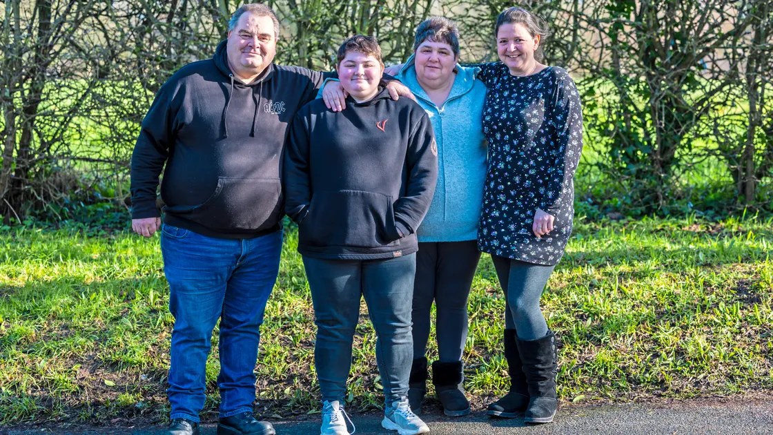 Left to right: Dave, Courtney and Sarah Langlois with Sarah Harrison. (Picture by Peter Frankland, 33999806)