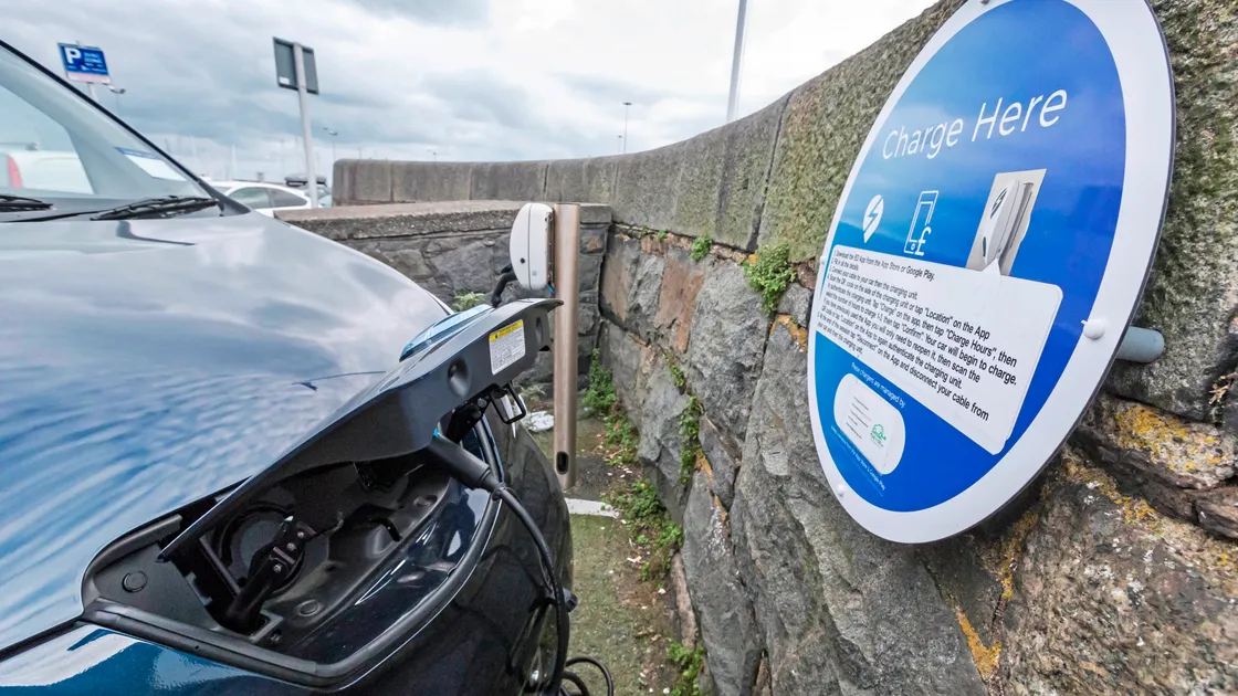 Environment & Infrastructure president Barry Brehaut said it would be installing more charging points, like this one at North Beach, in public car parks to meet rising demand. (Picture by Steve Sarre, 23574726)