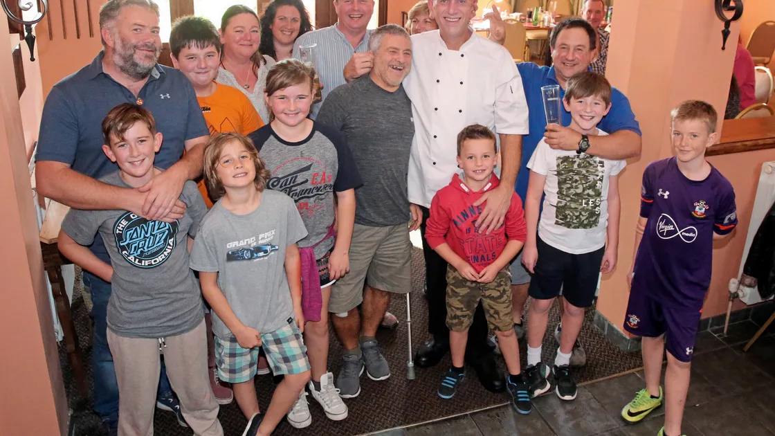 Proprietor and chef Mark Frost is leaving L’Eree Bay Hotel, but served Sunday lunch for the last time, including to regulars the Branquet, Mayor and Le Poidevin families.                            (Picture by Adrian Miller, 19706874)