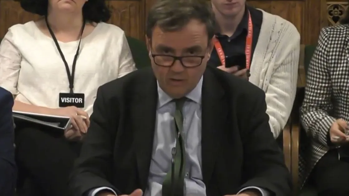 Greg Hands, Minister of State at the Department for Business and Trade adresses the Justice Select Committee. (32729102)