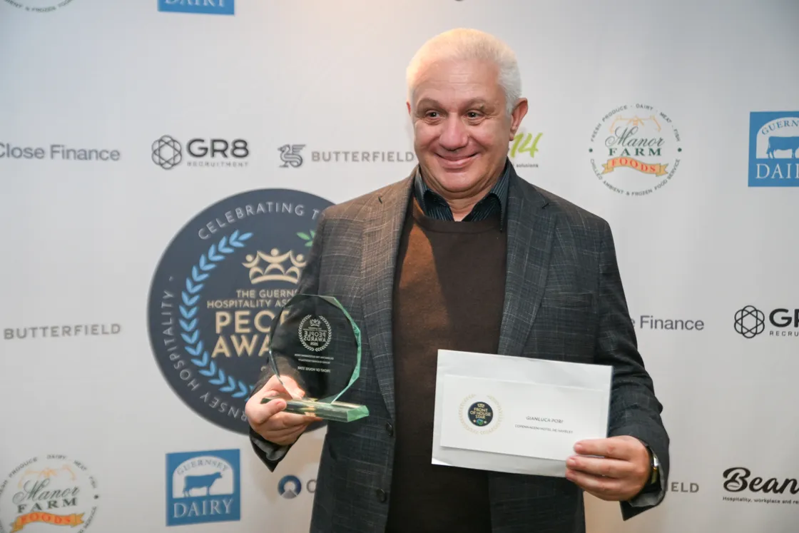 Winner of The Front of House Star Award, Gianluca Pori, restaurant manager at Copenhagen Bar & Grill within Hotel de Havelet.