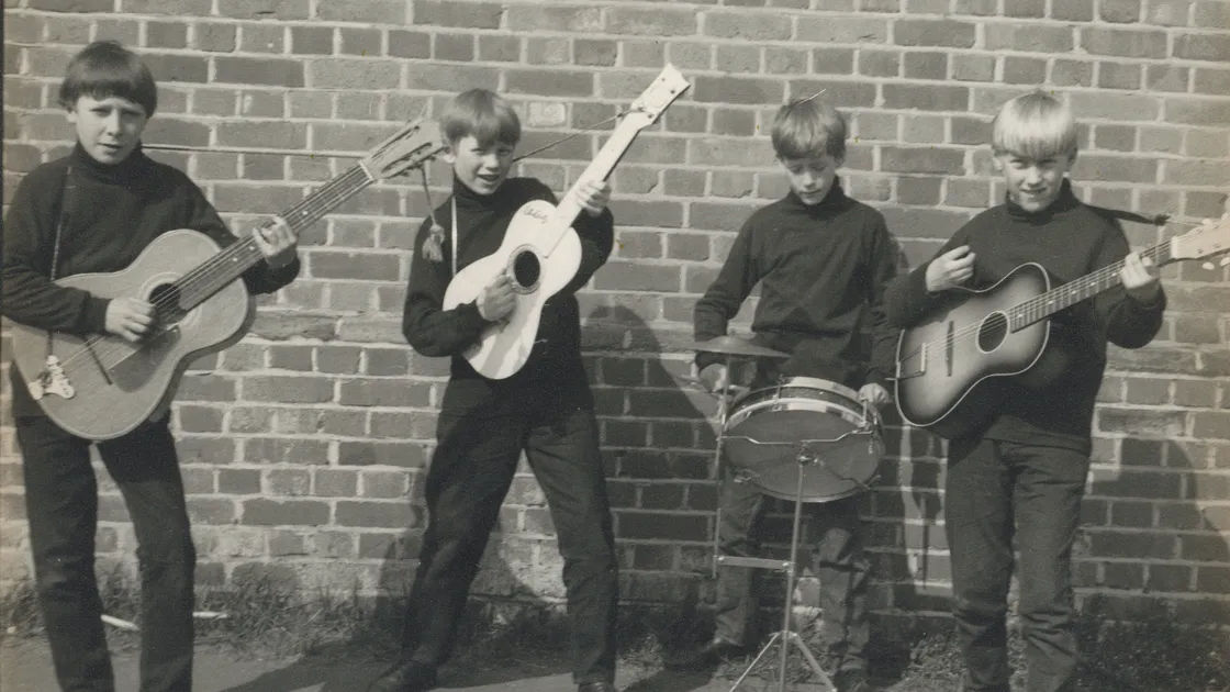 One of Parker’s first bands was the Black Rockers. Graham (far left) and his bandmates modelled their look on The Beatles and played poor approximations of their songs