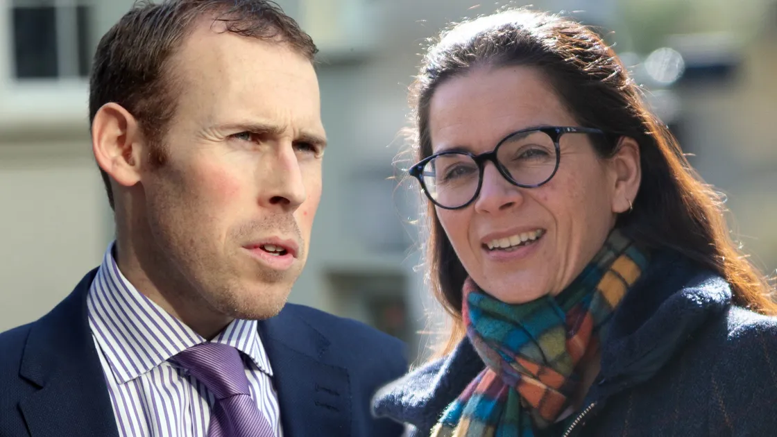 Education president Deputy Matt Fallaize and requete leader Deputy Andrea Dudley-Owen.