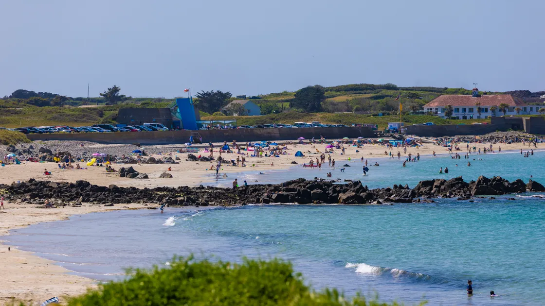 A sun-kissed Pembroke Bay was busy with beachgoers this afternoon.
