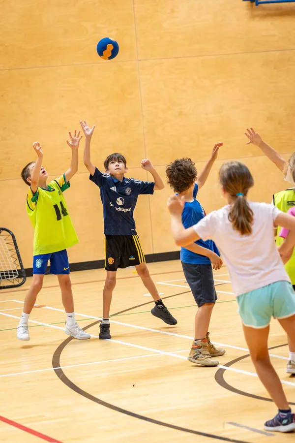Children enjoying the ‘On Your Marks’ Sports Commission summer programme at Les Beaucamps High School.