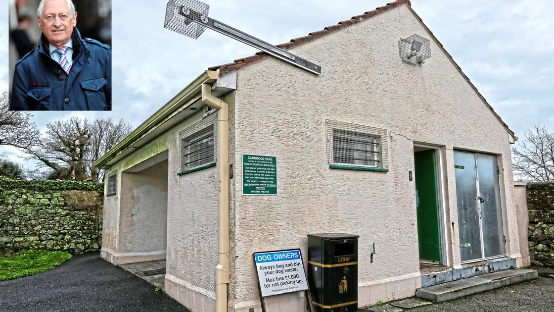 The toilets at Cambridge Park have had to be repainted twice due to graffiti. Inset: St Peter Port senior constable Dennis Le Moignan said the incidents were ‘shameful’.
(Picture by Adrian Miller, 20528758)
