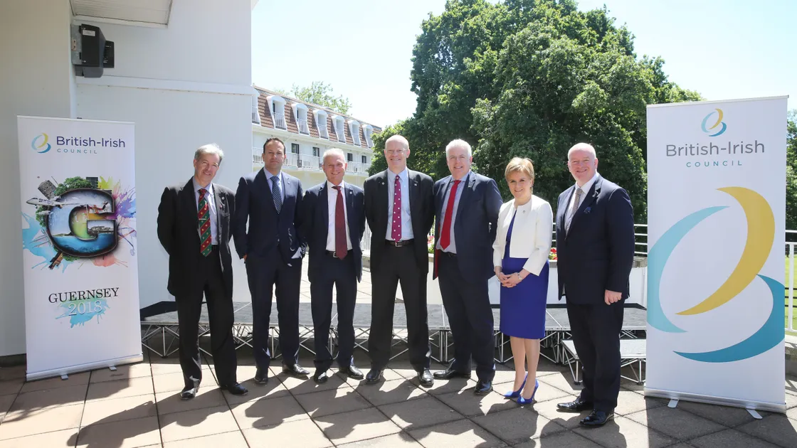 P&R president Gavin St Pier, centre, at last month's British Irish Council summit held in Guernsey. (Picture by Adrian Miller, 21952689)