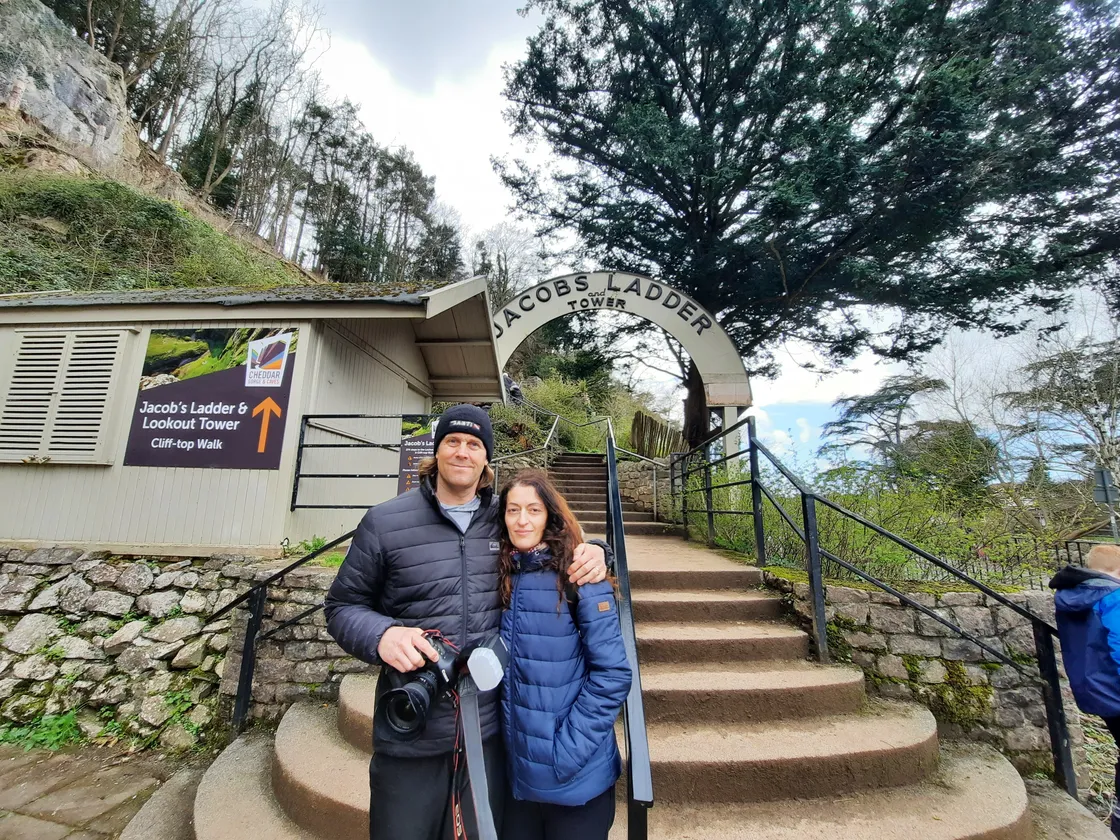 Peter and Stephanie Frankland at Jacob's Ladder, Cheddar Gorge. (Picture by Peter Frankland, 32138914)