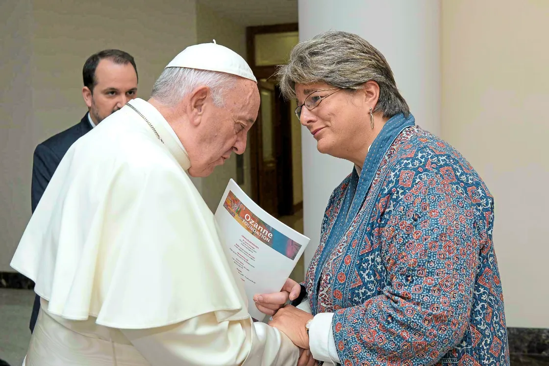 Jayne met the late Pope Francis in November 2019