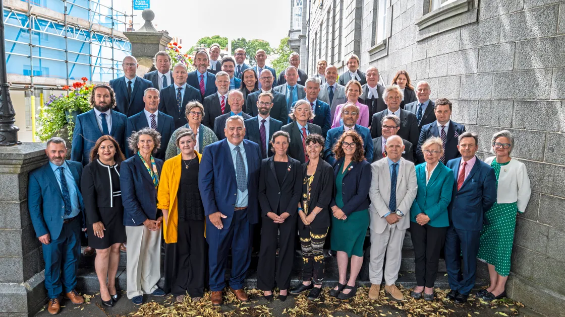 The new States Assembly gathered for their official photograph yesterday.