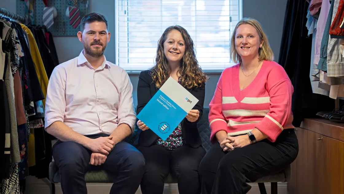 The Guernsey Employment Trust has released its new charter. Left to right: supported employment manager Ben Martinson, chief executive officer Nikki Ioannou-Droushiotis, and former employment development manager Elaine Strappini, who has left GET but was involved in putting together the charter.