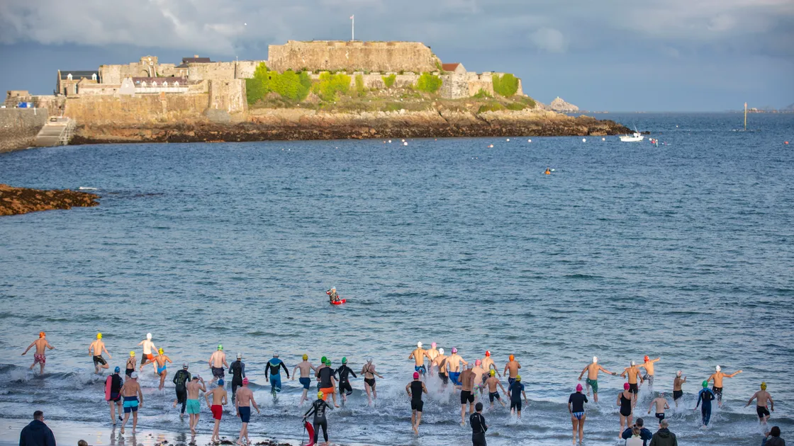 The Elizabeth College Castle Swim 2022 took place on Monday. (Picture by Peter Frankland, 31340680)