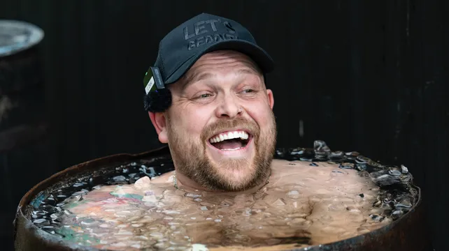 Ice Bath Harry splashes down in island to take a cold plunge
