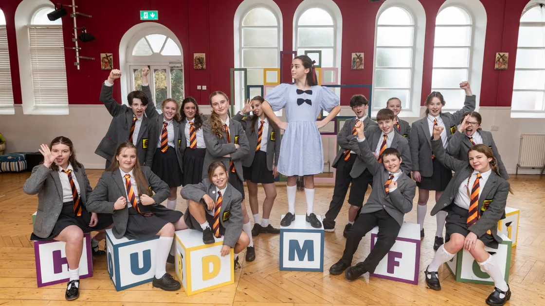 Blanchelande College is putting on Matilda the musical as a school performance. Surrounded by her cast classmates is Florence Sparkes, 13, who plays the titular role