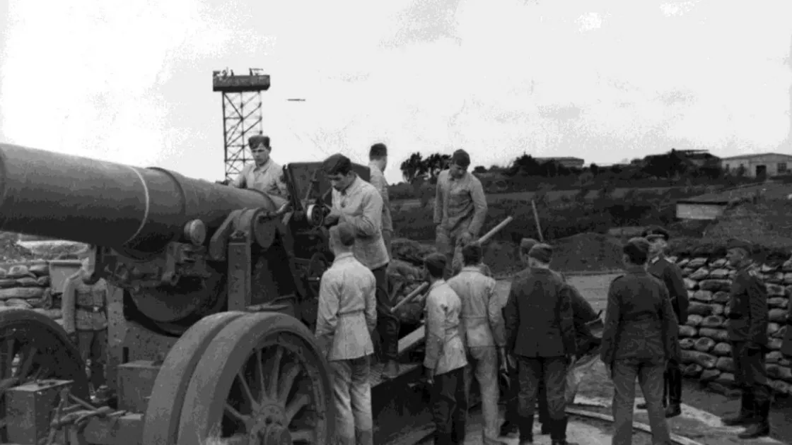Batterie Strassburg’s guns were cut up for scrap on the orders of the Ministry of Supply in 1947.
 (Picture courtesy of Festung Guernsey)