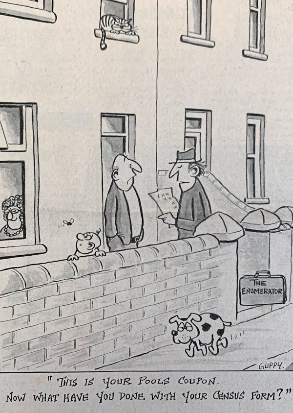 This cartoon by Guppy appeared on the front page of our 24 April 1976 edition, ahead of the next evening’s census.