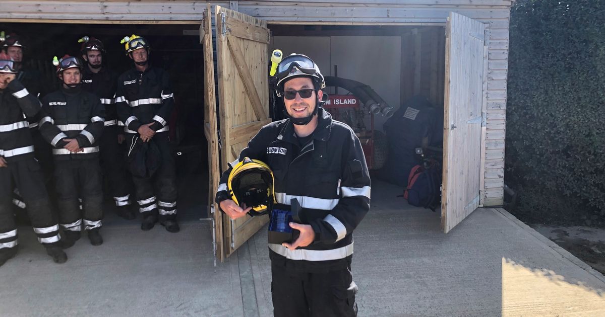 Herm Fire Team bids farewell to leader as he returns to UK