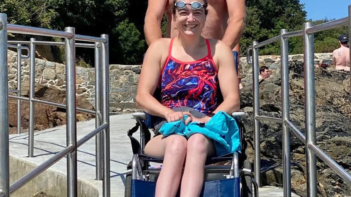 Adrian Sarchet and Sarah Whitchurch at La Vallette bathing pools. (31127966)