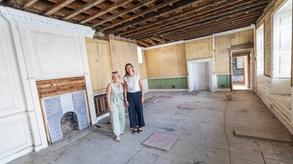 Cooper Brouard’s head of lettings and management Jess Vivian, left, and Kirkwood Properties director Eleanor Saunders in what used to be the Townhouse bar above the old Burton shop in the High Street. 