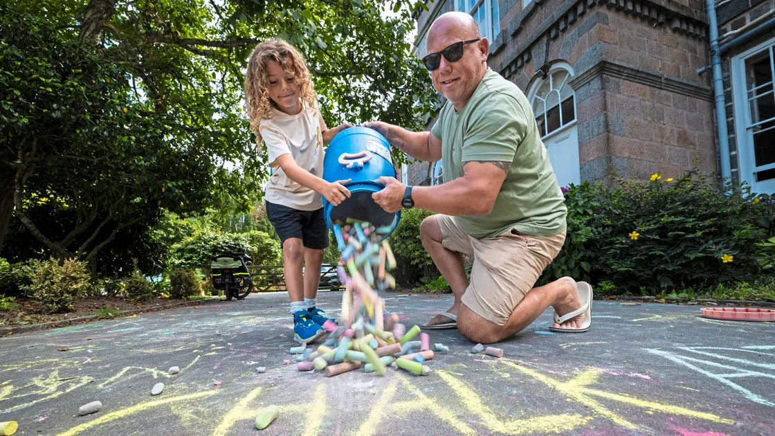 Ross Le Brun is expecting big crowds at this year’s Chalk Art Festival in Saumarez Park this Saturday.