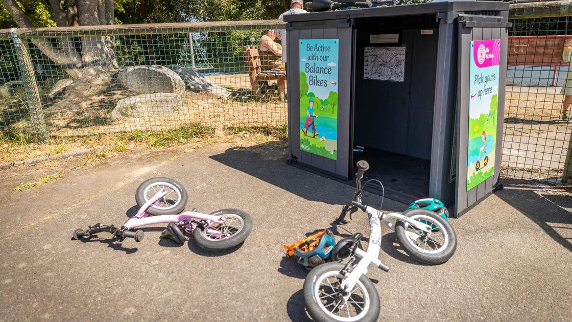 One of the four new pedal-less bikes had gone missing, and the tyres of two others had been let down.