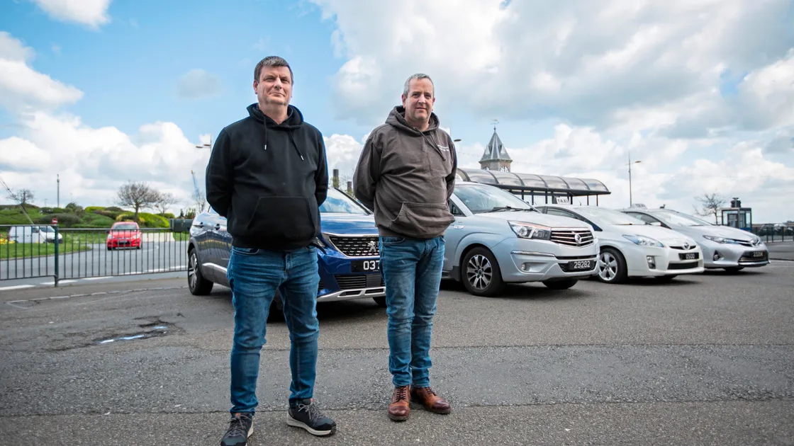 Left to right: Barry Harris, of Bazza's Taxis, and Kevin Gaudion, of Alpine Taxis. (Picture by Luke Le Prevost, 30673802)