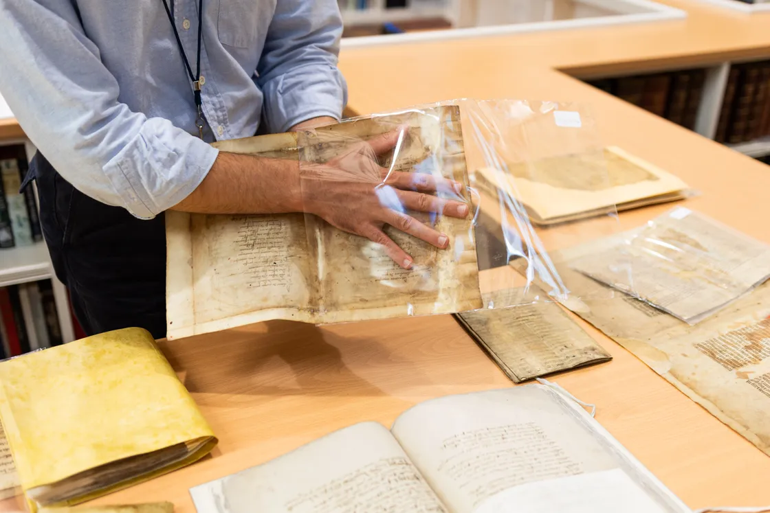 One of the rare medieval manuscript fragments.