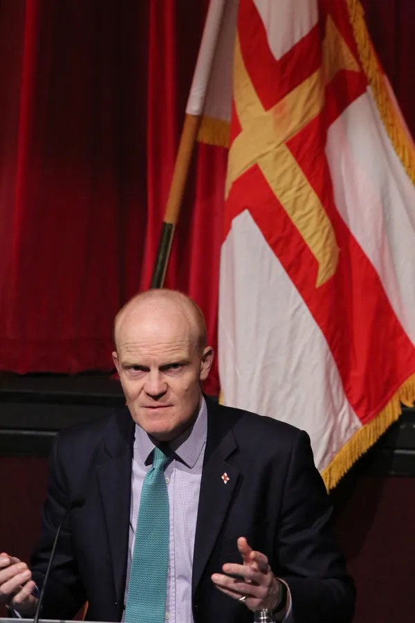 Pic by Adrian Miller 20-04-20  Beau Sejour Press Conference update of the Covid-19 crisis by the government. Deputy Gavin St Pier. (28073431)