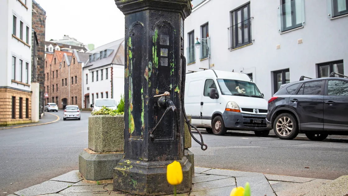 Trinity Square's water pump. (Picture by Peter Frankland, 33085179)