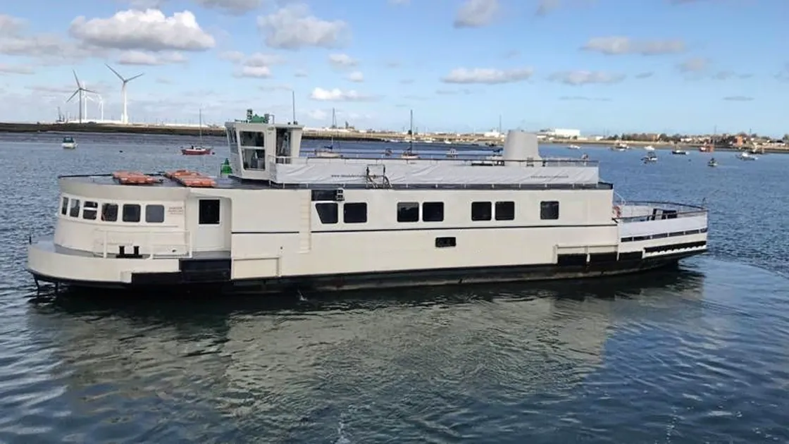 Vessel proposed for use as a floating restaurant in the QEII Marina. (28362809)