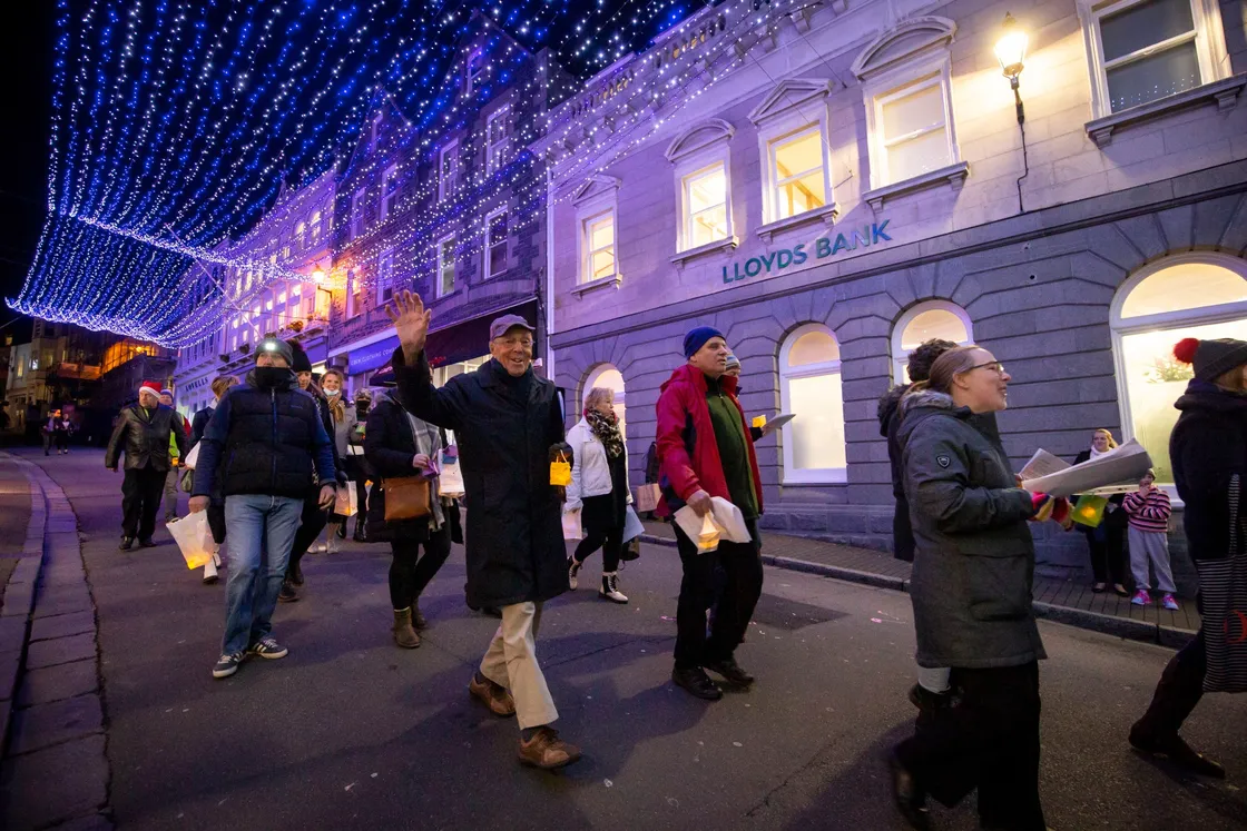 The procession, led by The Hope Singers, going down Smith Street. (30269066)