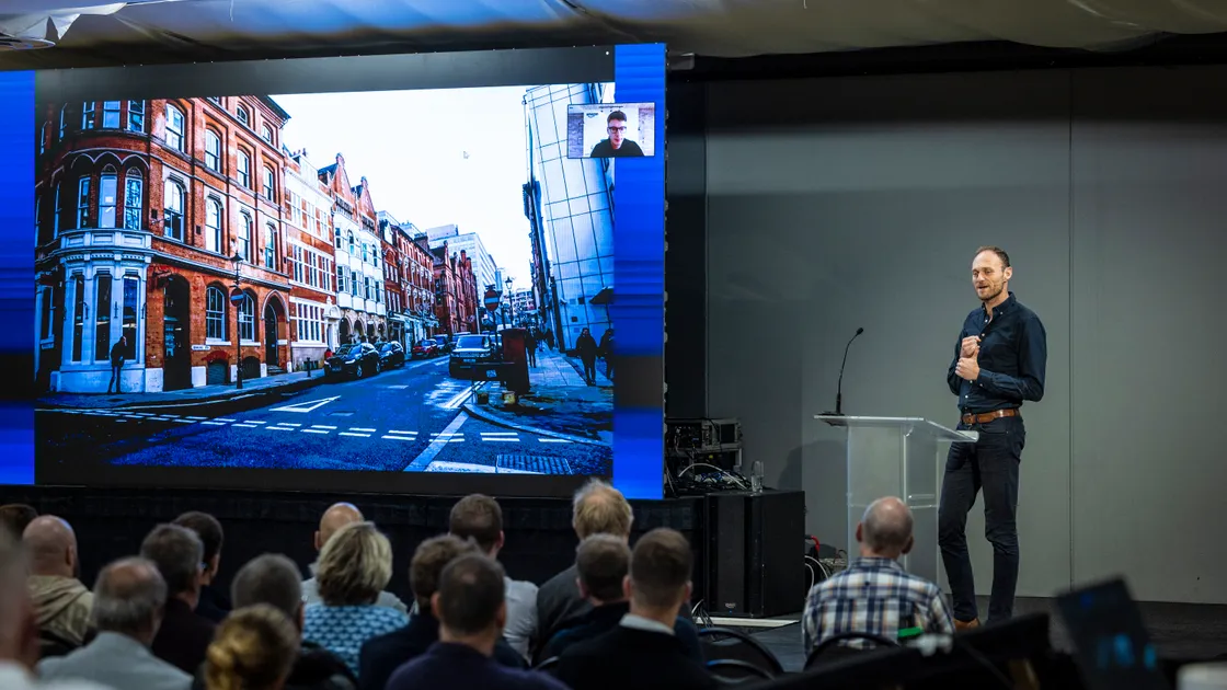 Jack Tilson of Amazon Web Services was joined remotely by colleague Liam Geraghty for their presentation at the AI Innovation Expo.